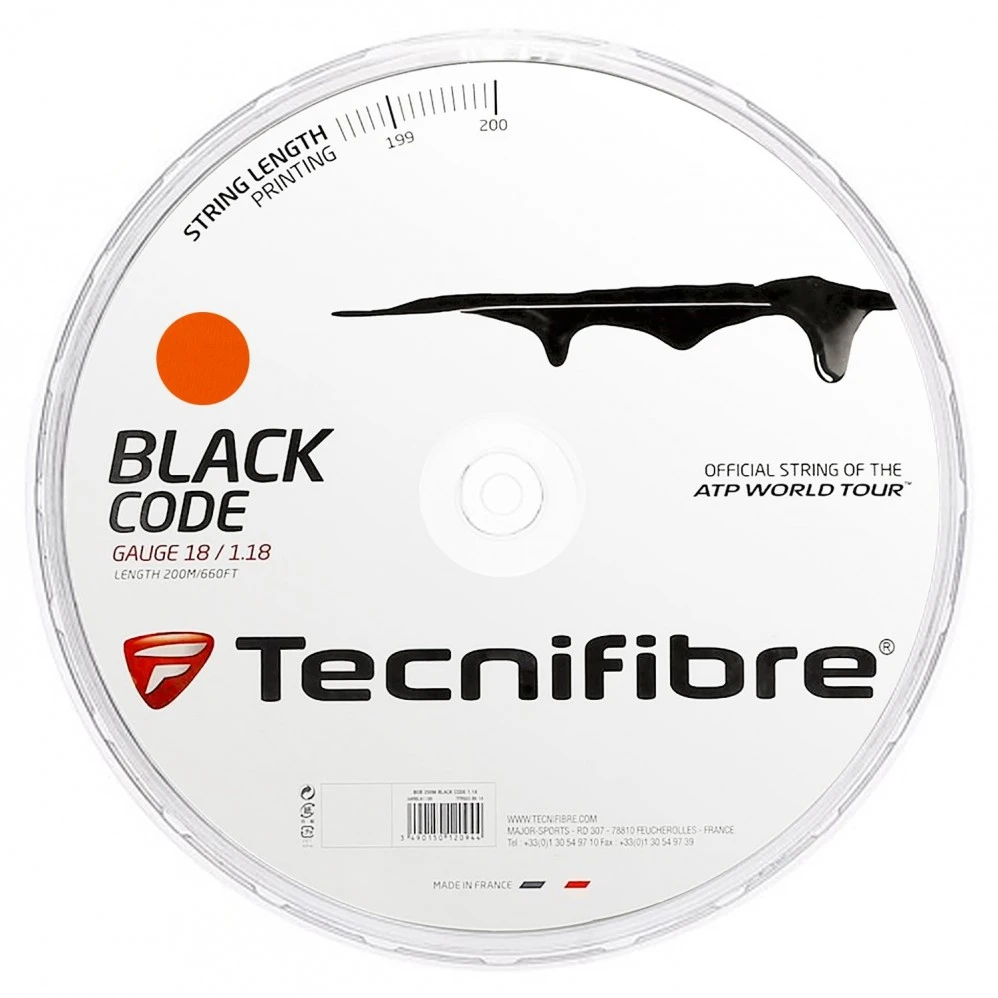 Bobine Tecnifibre Black Code Fire 200m 3 Bobine Tecnifibre Black Code Fire 200m